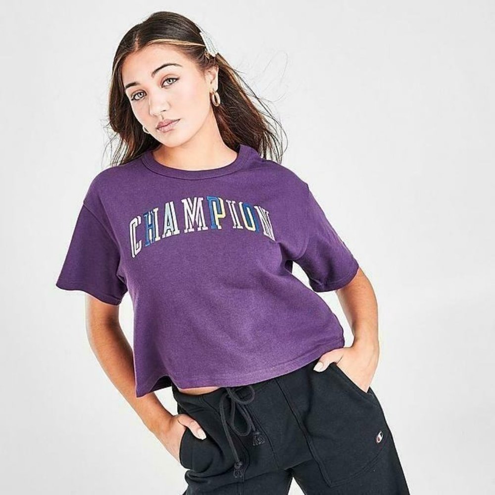 Champion Women's Double Vision Heritage Crop Tee‎